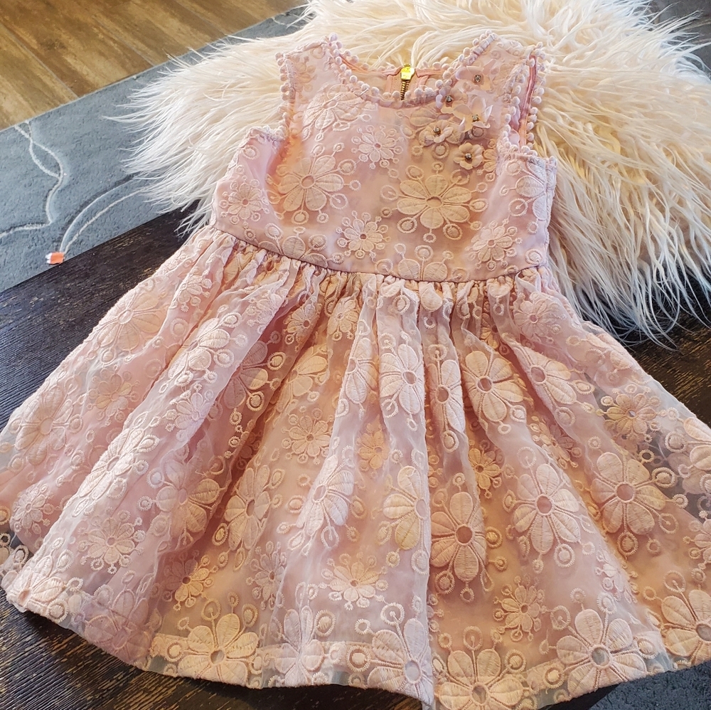 Pink lace dress
